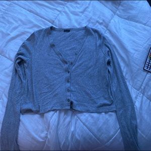 Grey brandy button up top